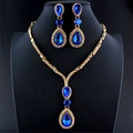 Women Jewelry Set Crystal Inlay Elegant Necklace Earrings Sets