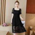 Plus Size Lace Dress in Black