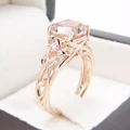 New Plated 18k Rose Gold Passion Ring Coloured Brite Topaz Champagne Colour Ring