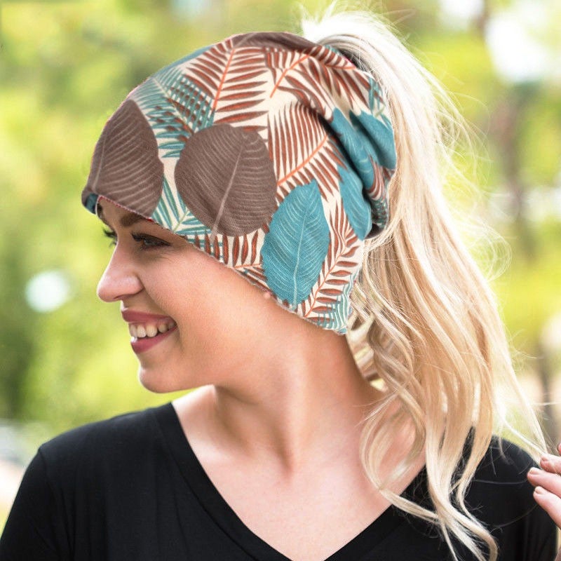 Elastic Cotton Scarf Cap Multifunctional Cap Stacking Moon Cap