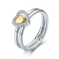 Heart Of Gold Puzzle Ring Stack Female Finger Ring for Women Wedding Engagement
