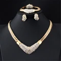 Women Jewelry Sets Gold Plated Fashion Necklace Earrings Set for Wedding