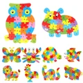 Alphabet Animal Puzzle Assembled Building Blocks kids Wooden Toy