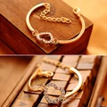 Women's Love Heart Chain Bracelet Bangle