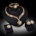 Women Necklace Bracelet Ring Earrings Set