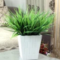 Artificial Fake Plastic Green Grass Plant Flowers Office Decor