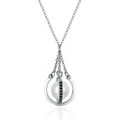 Glittering Geometric Simulated Pearl Pendant Necklace for Women Sterling Silver
