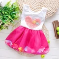 [Baywellfashion]Summer New Baby Kids Girls Princess Dress Party Flower Dress Yarn Dress