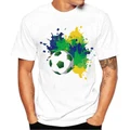 Summer 2018 world cup Cotton O-neck Short Sleeve T-shirt In Men 1 White