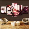 5Pcs Fairy Tail Erza Scarlet 3D Printing Decoration Canvas Fashion Oil Painting