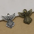 10pcs Antique Silver Wing Angel Charms Beads Pendants