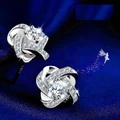 Zircon stud Earring for Women Silver Wedding Earrings