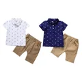 2pcs toddler baby boys summer clothes POLO TSHIRT + Pants set kids outfits