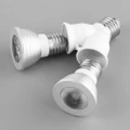 E27 to E27 One-Divided-Two LED Halogen CFL Light Bulb Lamp Bulb Adapter Converte
