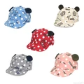 Baby Boys Girls Dot Printed Hats Summer Sun Caps With Bear Ear