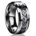 Fashion Silver Celtic Dragon Titanium Stainless Steel Men's Wedding Band Rings