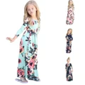 Kids Baby Girl Boho Floral Long Maxi Dress Clothing Long Sleeve Dress