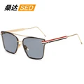 New Sunglasses Square Metal Sunglasses Retro Trend Sunglasses Color Eyeglasses