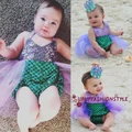 UI.-Toddler Baby Girls Little Mermaid Sequins Bikini Suit Swimwear Swimsuit