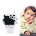 Cute Cartoon Cat Shape LED Electronic Watch Alloy Silicone Children Watch