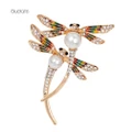 Flying Dragonfly Brooch Pin Shiny Rhinestone Enamel Insect Women Fashion Jewelry