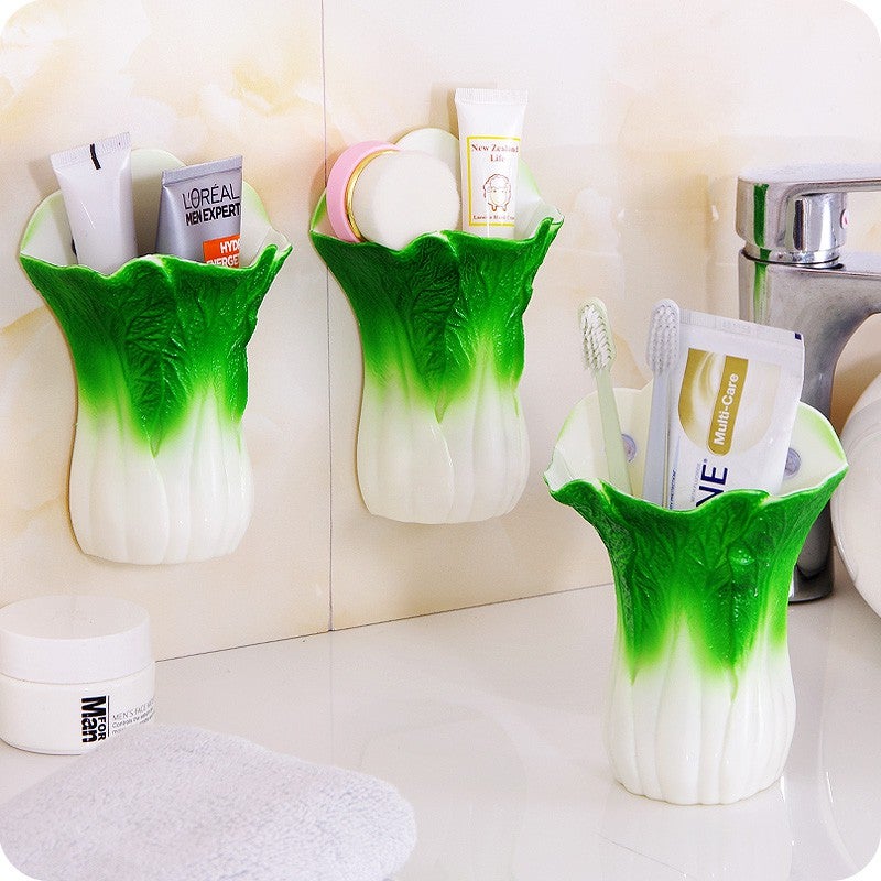 MR.FUN Wall Sucker Kitchen Bathroom Storage Rack