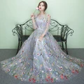 Elegant Slim Long Sleeve Hollow Out Lace Party Dinner Long Dress