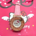 Hello Kitty Fashion Full Rhinestone Pink Leather Watch Women Watches