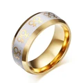 Hot Stainless Steel Ring Band Titanium Gold Men Women Size 7 to 13 Wedding