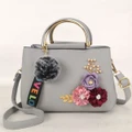 Stereo Flowers Handbag Ladies New Casual Messenger Bag Tote Leather Clutch Bag