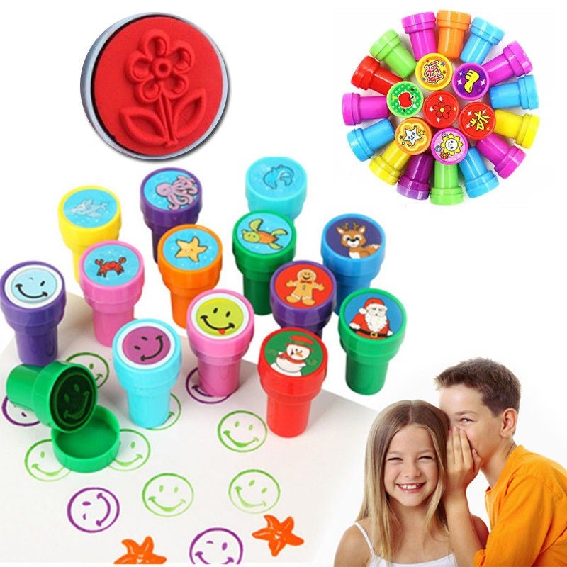 10Pcs/Set Stamps Kids Toys Animals Fruit Learning Recognition Training For Funny