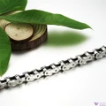 ??BB??Fashion Men's Silver Color Titanium Steel Chain Bracelet Bangle Cuff Wristband