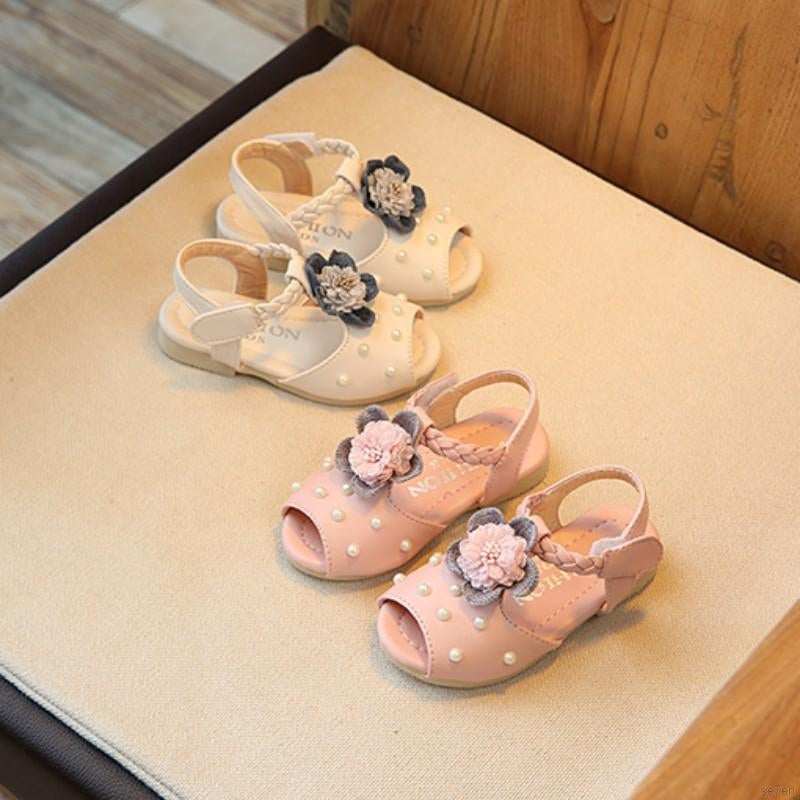 ??Se7en Summer Flower Sandals Baby PU Shoes Girls Sandals Beach Shoes