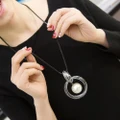 Simulated Circles Women Black Chain Wholesale Necklace Gift Jewelry Fashion