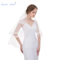 Bridal Top Quality Two Tiers Veils With Elastic Net Edge Elbow Length Comb