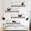 Xl8254 Piano Cat Wall Stickers Music Classroom Layout Kindergarten Training Pian