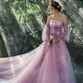 PO Purple lilac wedding bridal gown dinner prom dress