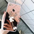 OPPO F7 F5 F1S A83 A71 A57 A39 Crystal Diamond Butterfly Mirror DIY Phone Case