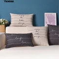 ?Simple English Apothegm Linen Throw Pillow Case Cushion Cover Home Sofa Decor