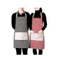 Couple Kitchen Cooking Canvas Cross Stripe Pattern Waterproof Apron I798 Icor