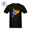 Various Colors Funny Cotton Catalonia Map With Flag Tee Funny T Shirt for men