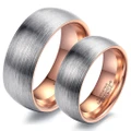 Brushed Tungsten Steel Couple Ring, Personality Ring