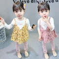 Ready stock Girls Clothing Tops + pants 2pcs set Long Sleeve Floral kids clothes