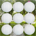 beige/White paper lanterns 10pcs/lot 8" (20cm)