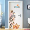 Cute cat wall stickers bedroom room dormitory warm background wall decoration do