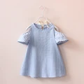 girls kids dress fashion Striped pricess cotton for 2-7 year