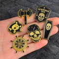 TM Pirate Rudder Coffin Anchor Skull Brooches Jewelry Clothing Accessories