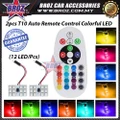 Universal Multi Color T10 Car Indoor Lamp 12 LED RGB Remote Controller Super Bright Reading Wedge Light Bulb 1 set 2pcs