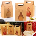 Festival Gift Bags Mix 3PCS Santa Kraft Paper Candy Cookie Christmas Party