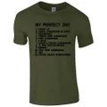 My Perfect Day Kawasaki T-Shirt - Dads Ninja Motorcycle To Do List Mens Gift Top Army Green
